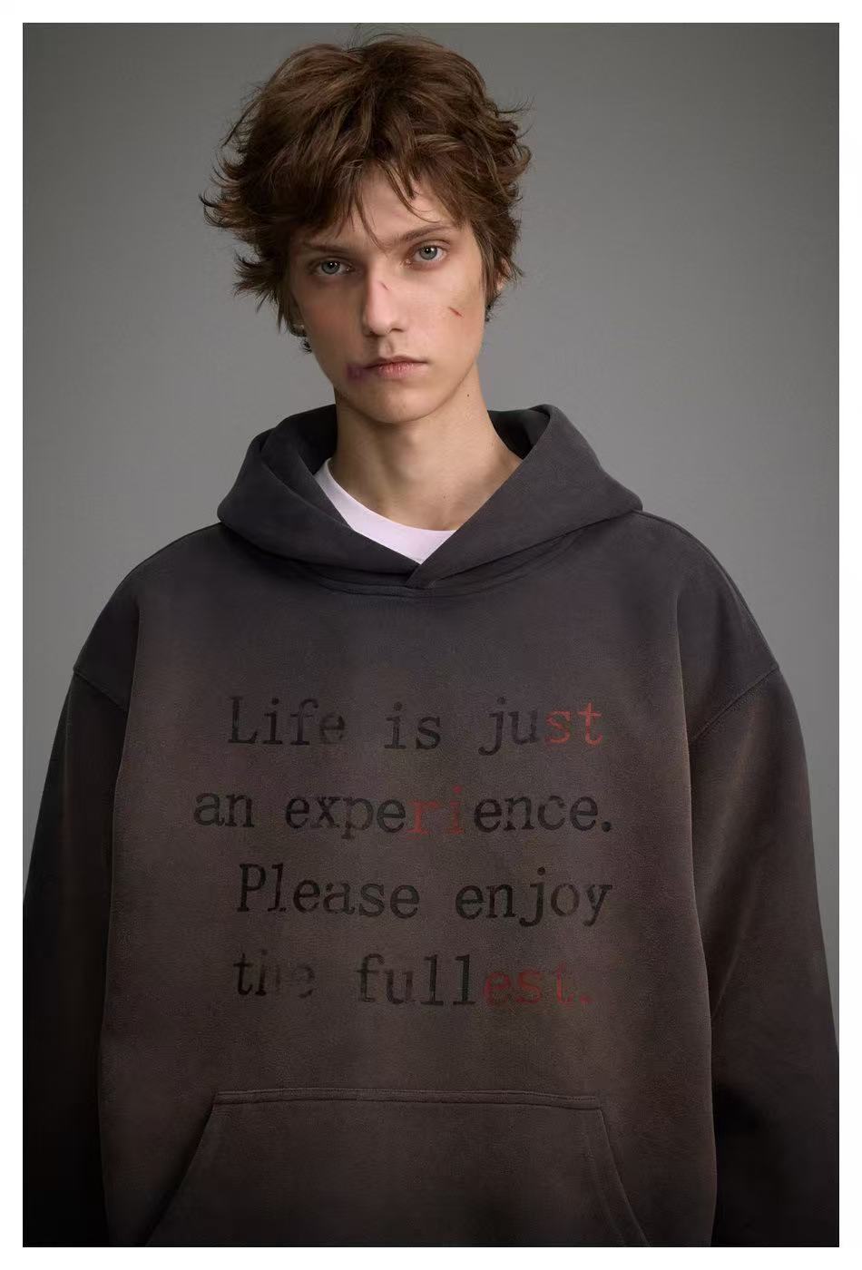 Madxmarx “Life Is Just an Experience” Washed Hoodie