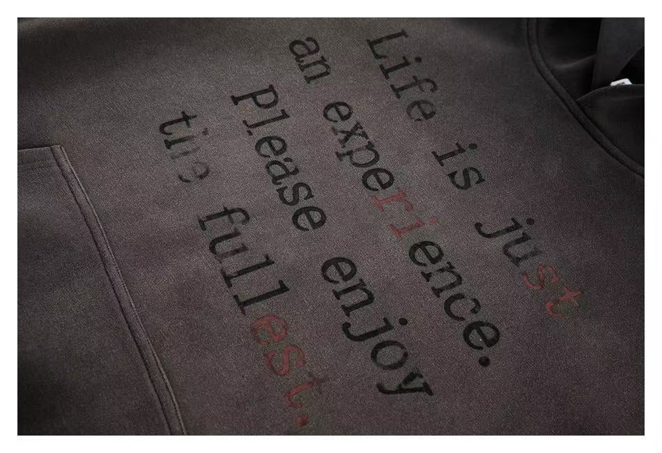 Madxmarx “Life Is Just an Experience” Washed Hoodie