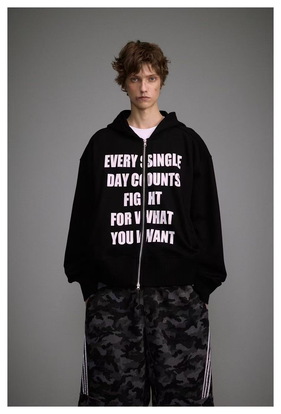 Madxmarx “Every Single Day” Zip-Up Hoodie