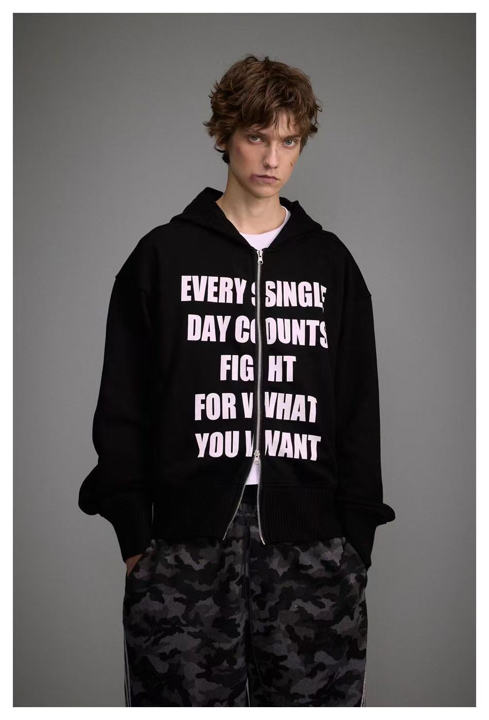 Madxmarx “Every Single Day” Zip-Up Hoodie