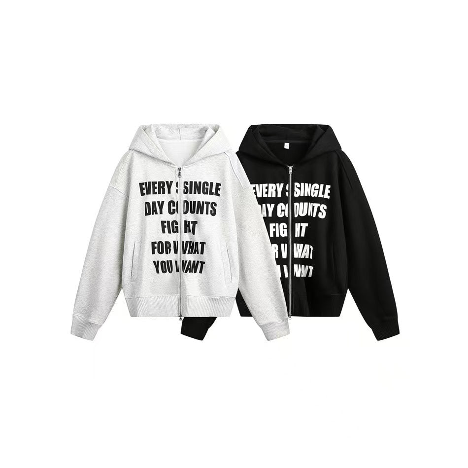 Madxmarx “Every Single Day” Zip-Up Hoodie