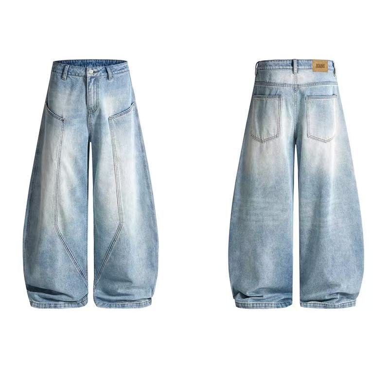 Pantalon large en jean Balloon délavage clair Madxmarx