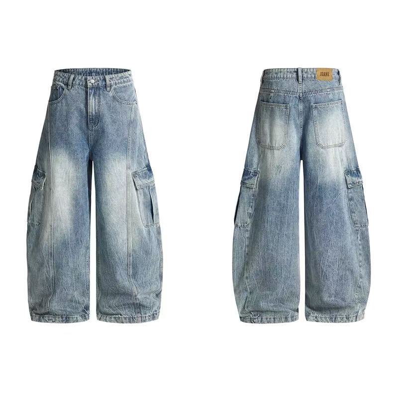 Madxmarx Vintage Cargo Wide-Leg Denim Pants