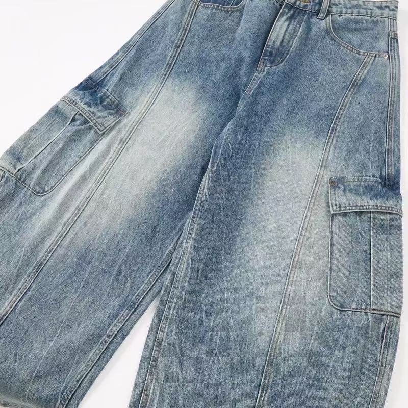 Madxmarx Vintage Cargo Wide-Leg Denim Pants