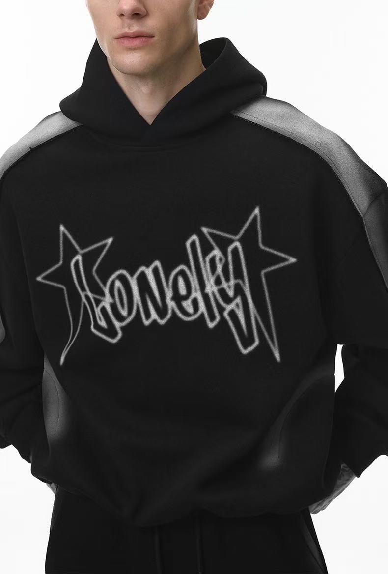 Sudadera con capucha de algodón de mezcla Madxmarx con logotipo de estrella