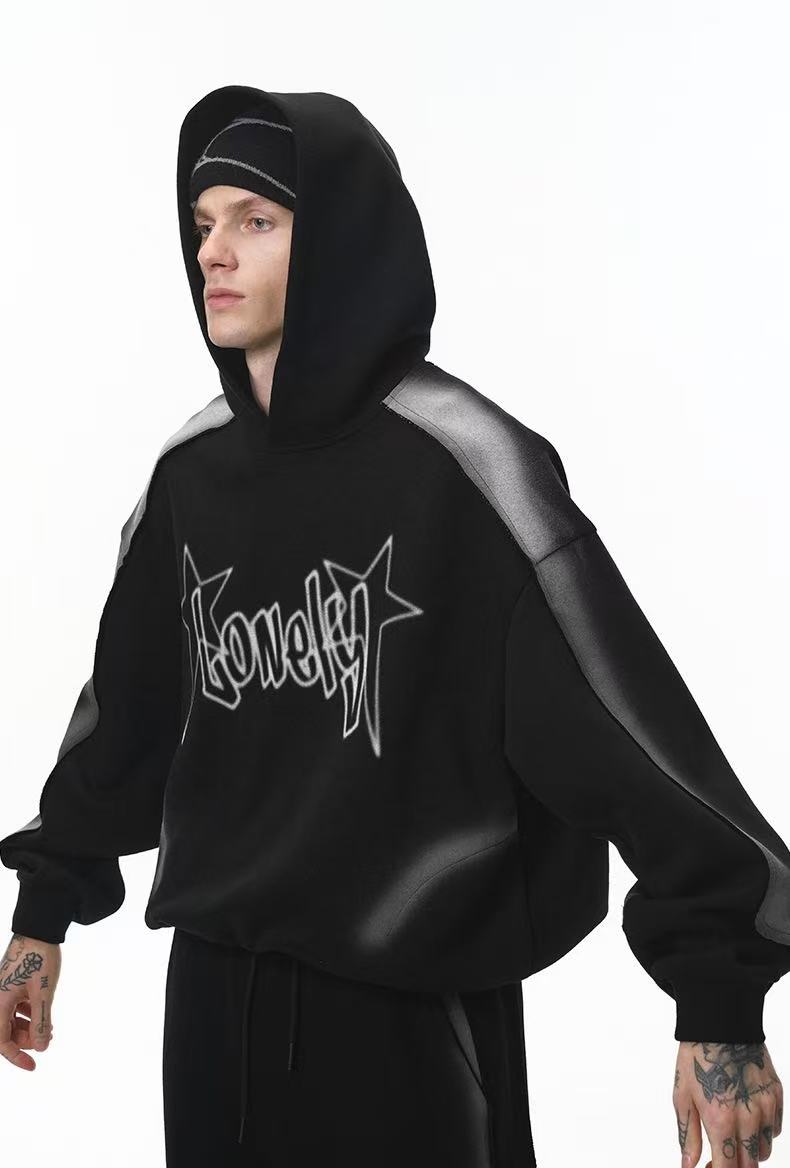 Sudadera con capucha de algodón de mezcla Madxmarx con logotipo de estrella