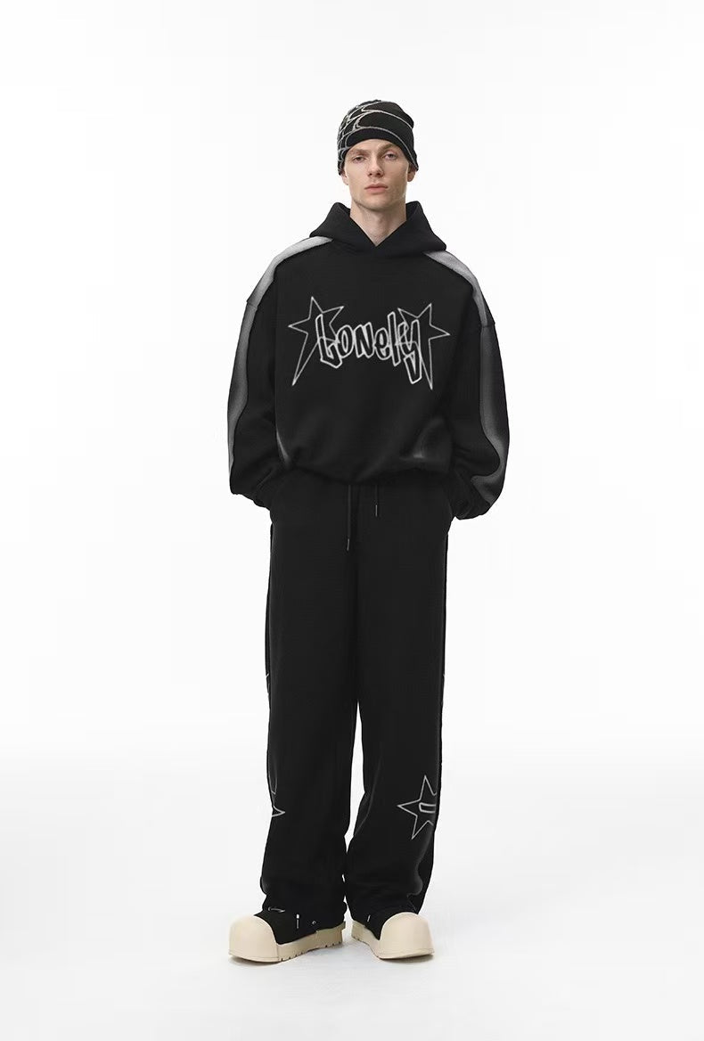 Sudadera con capucha de algodón de mezcla Madxmarx con logotipo de estrella