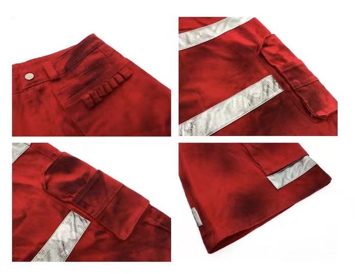 Pantalon cargo réfléchissant rouge Madxmarx