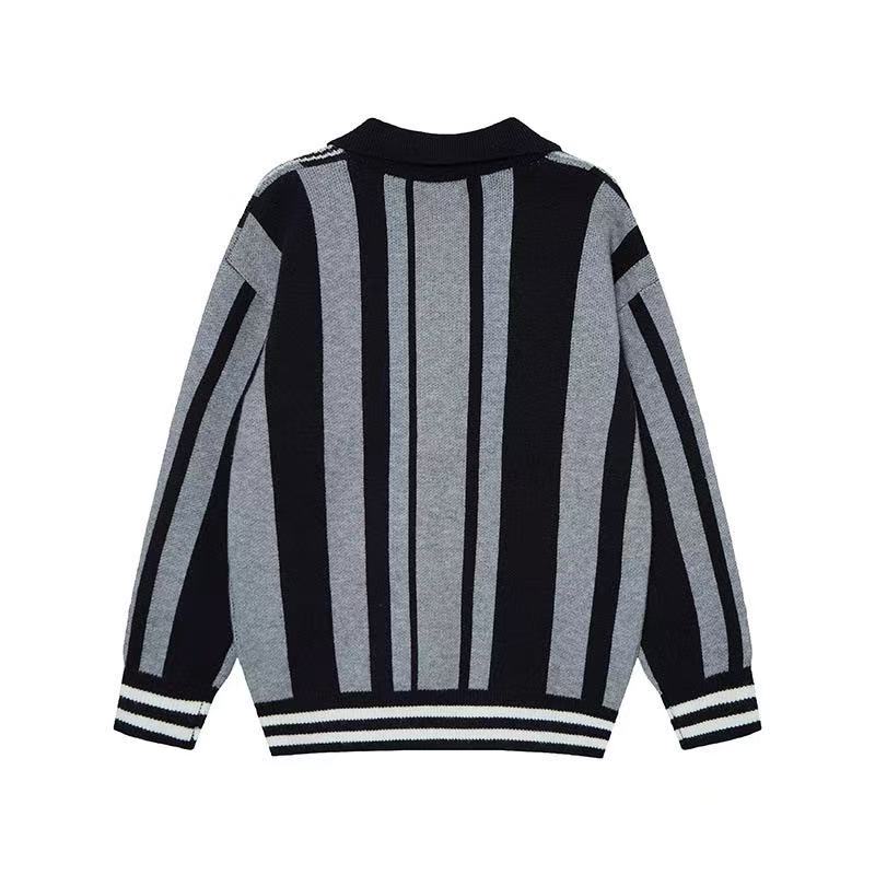 Madxmarx Retro Varsity “06” Knit Polo Sweater