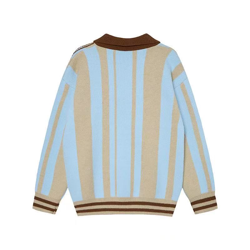 Madxmarx Retro Varsity “06” Knit Polo Sweater