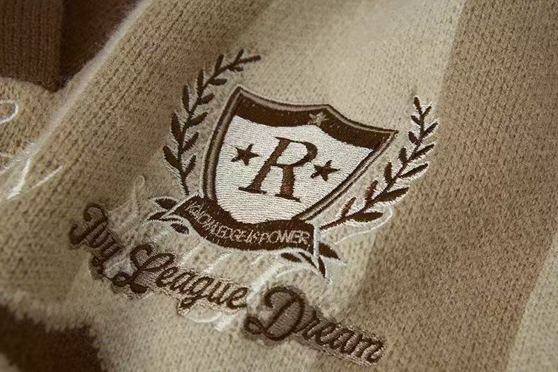 Madxmarx Retro Varsity “06” Knit Polo Sweater