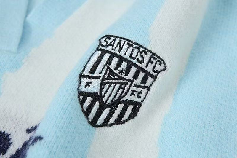 Madxmarx “Rock Pessimism” Striped Knit Polo Sweater