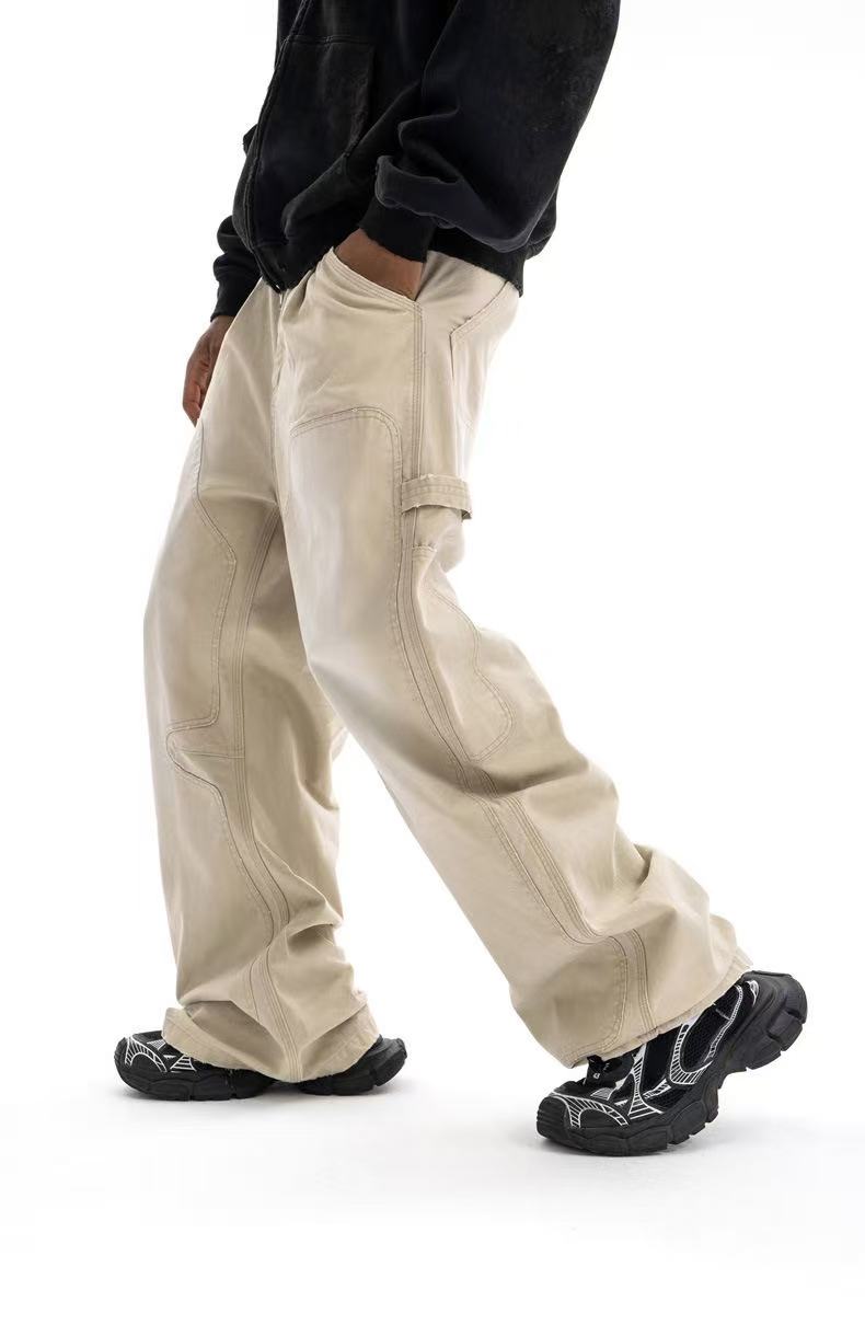 Pantalon de travail délavé à coupe incurvée Madxmarx