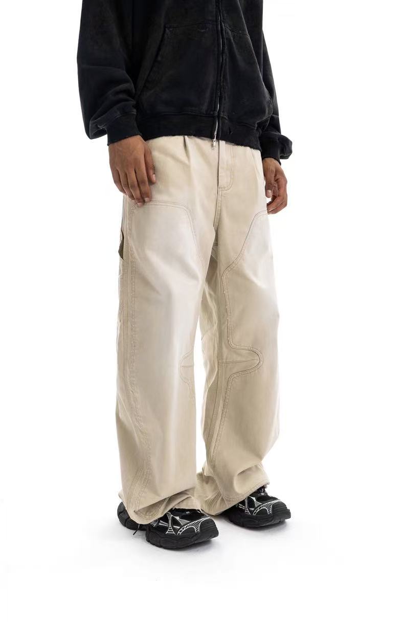 Pantalon de travail délavé à coupe incurvée Madxmarx