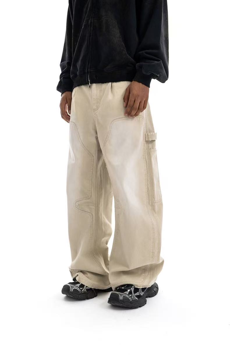 Pantalon de travail délavé à coupe incurvée Madxmarx