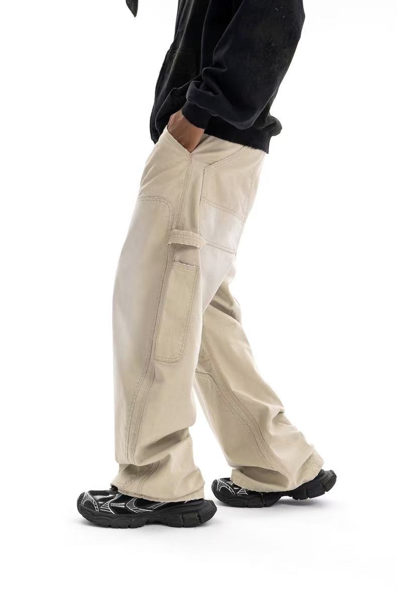 Pantalon de travail délavé à coupe incurvée Madxmarx