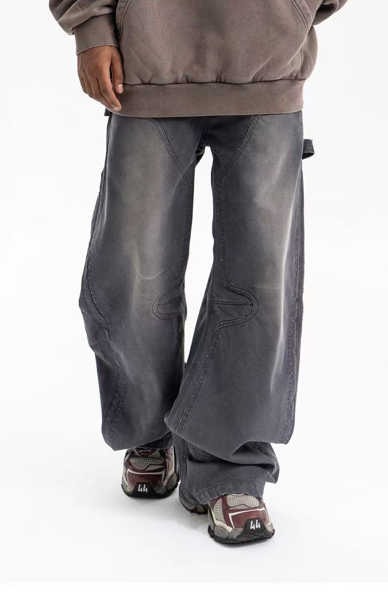 Pantalon de travail délavé à coupe incurvée Madxmarx