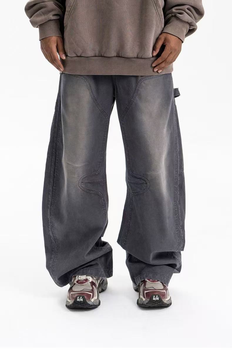 Pantalon de travail délavé à coupe incurvée Madxmarx