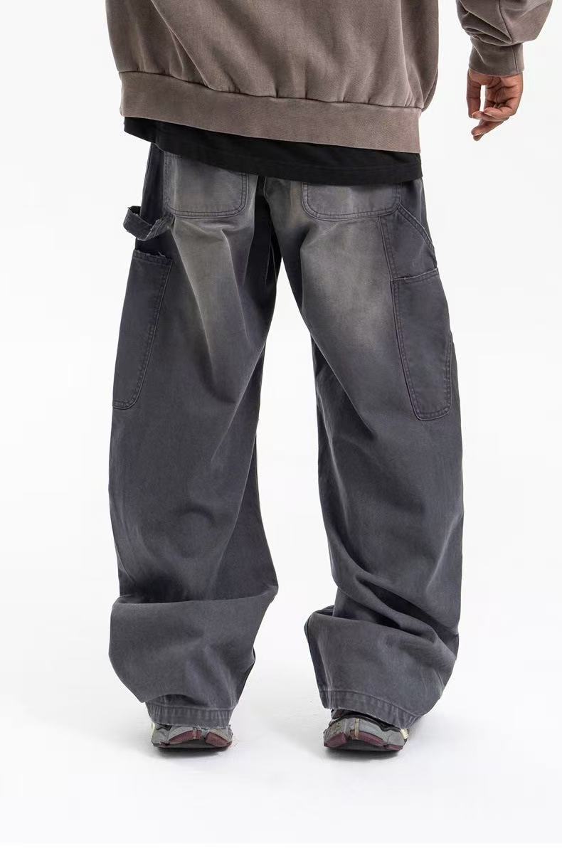 Pantalon de travail délavé à coupe incurvée Madxmarx