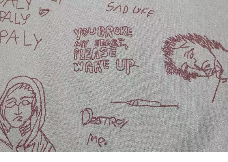 Madxmarx Sad Life Hand-Drawn Sweatshirt