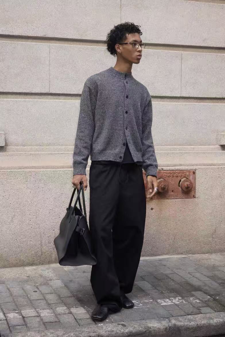 Madxmarx Minimal Wool Blend Knit Cardigan
