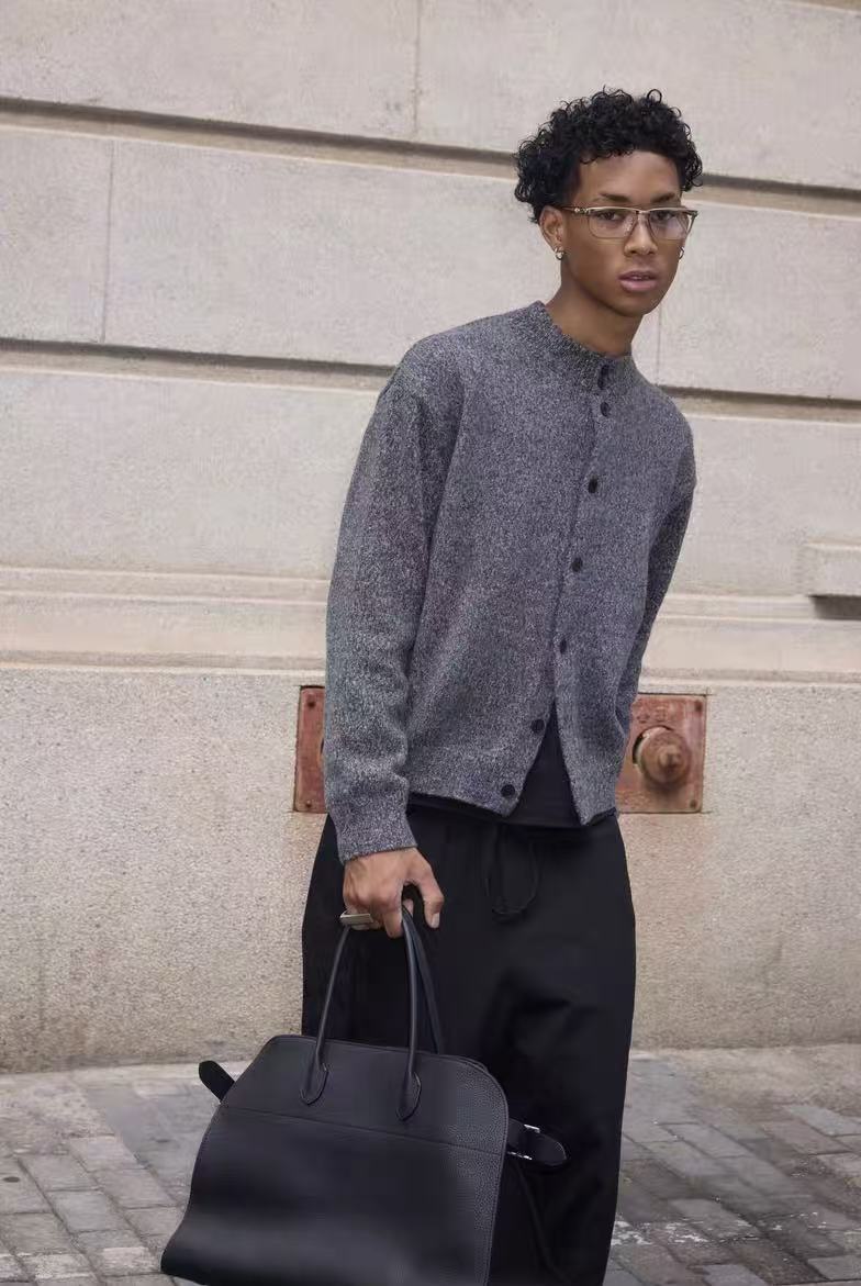Madxmarx Minimal Wool Blend Knit Cardigan
