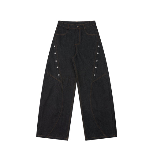 Jean large en denim à rivets Madxmarx - S / Noir