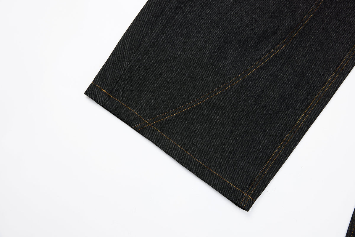 Madxmarx Nieten-Panel-Jeans mit weitem Bein