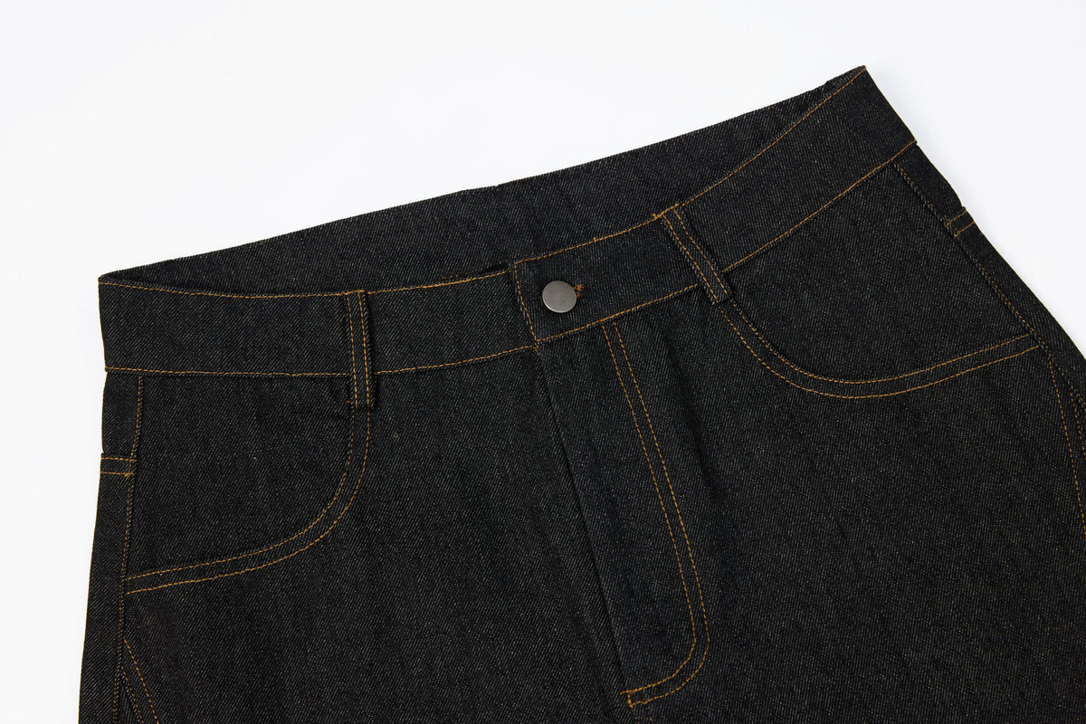 Madxmarx Nieten-Panel-Jeans mit weitem Bein