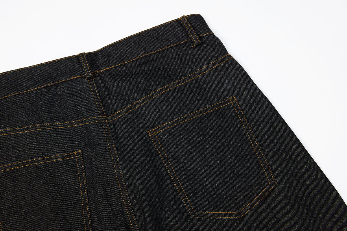 Madxmarx Nieten-Panel-Jeans mit weitem Bein