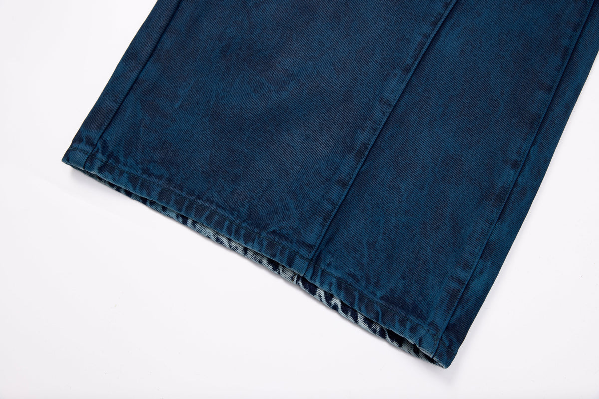 Jeans de pierna ancha con doble cintura y lavado Madxmarx