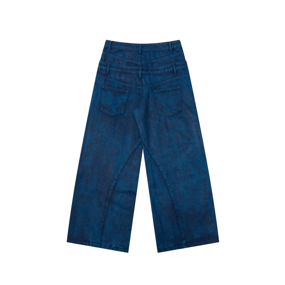 Jeans de pierna ancha con doble cintura y lavado Madxmarx