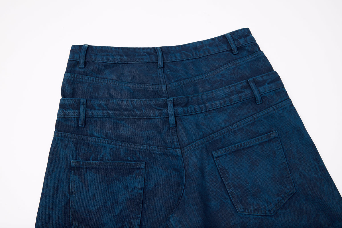 Jeans de pierna ancha con doble cintura y lavado Madxmarx