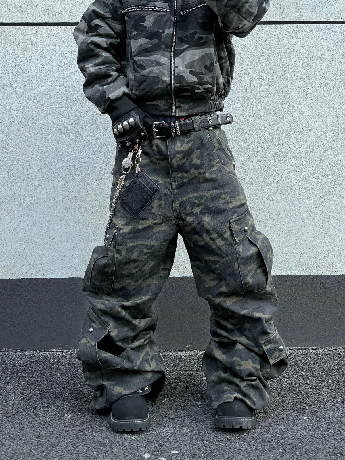 Pantalon cargo large camouflage Madxmarx