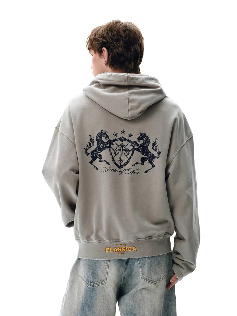 Madxmarx Vintage Crest Zip Hoodie