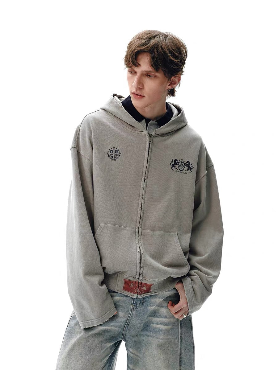 Madxmarx Vintage Crest Zip Hoodie