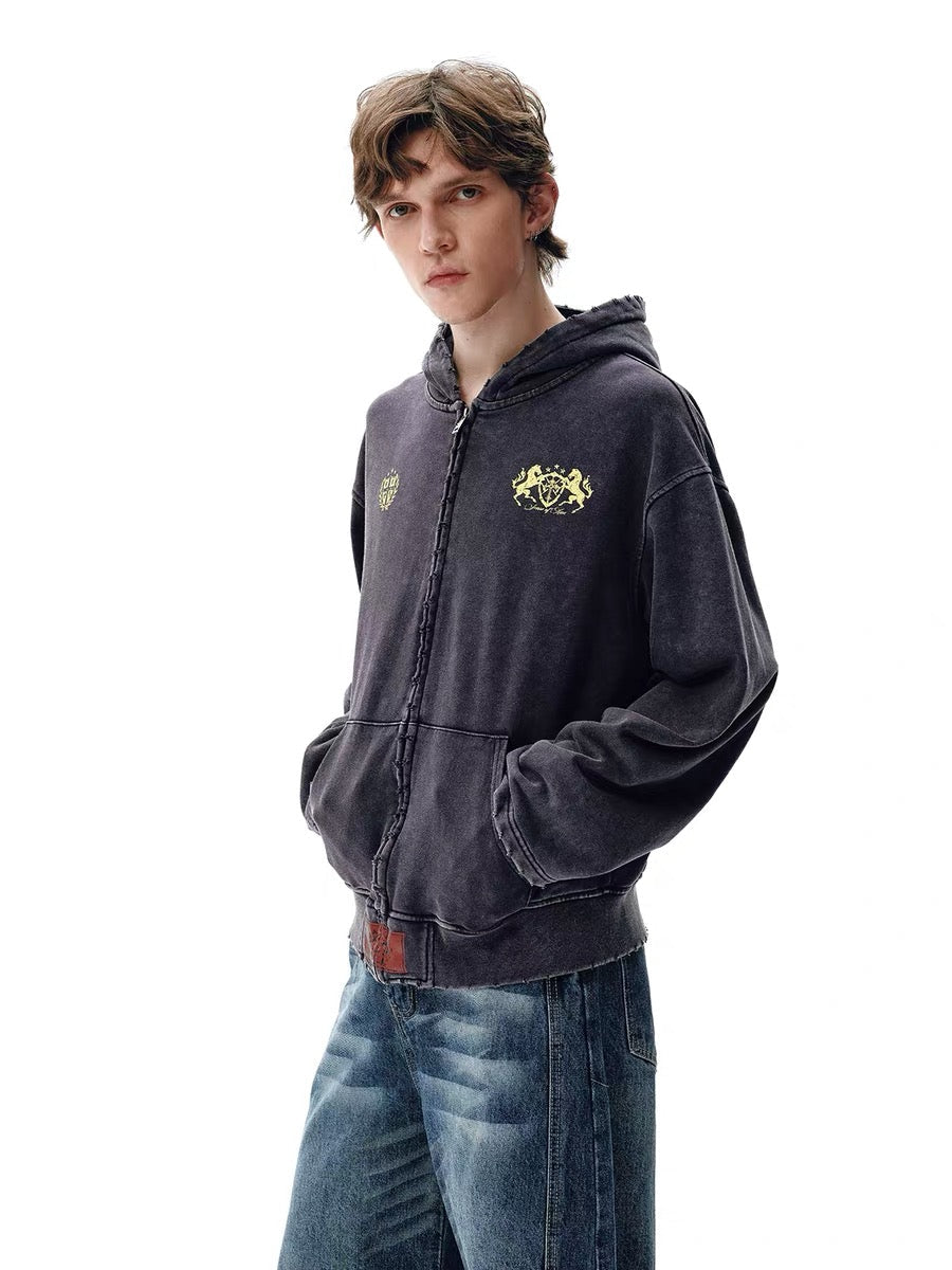 Madxmarx Vintage Crest Zip Hoodie