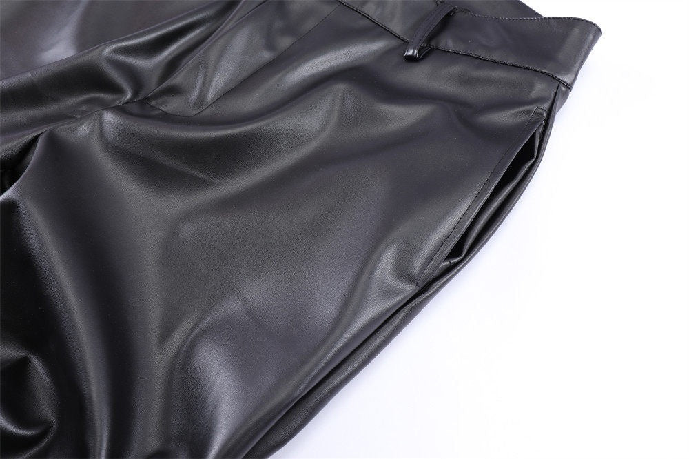 Pantalon froncé en similicuir Madxmarx