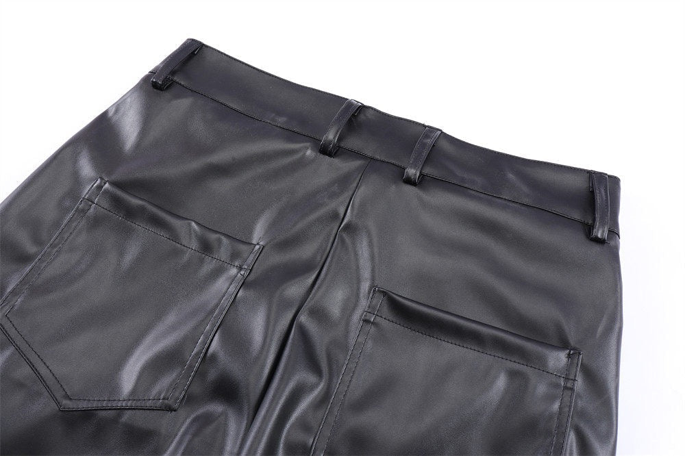 Pantalon froncé en similicuir Madxmarx