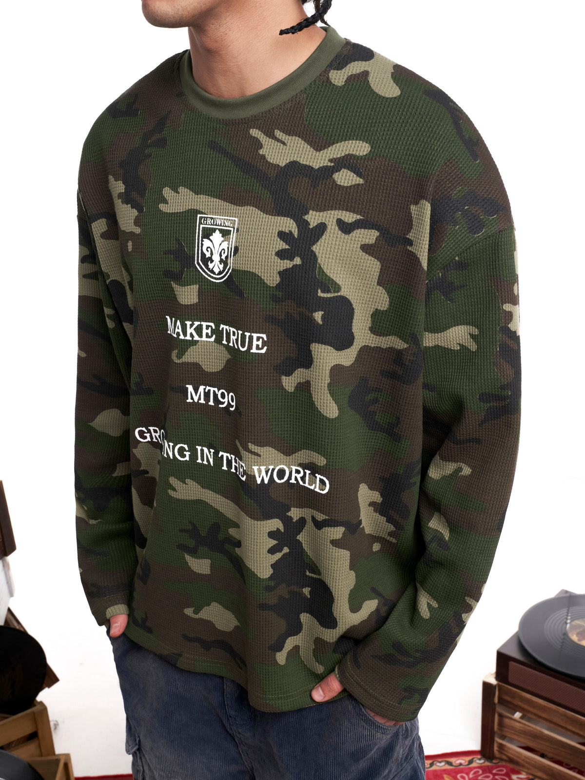 Madxmarx Camo Text Graphic Longsleeve