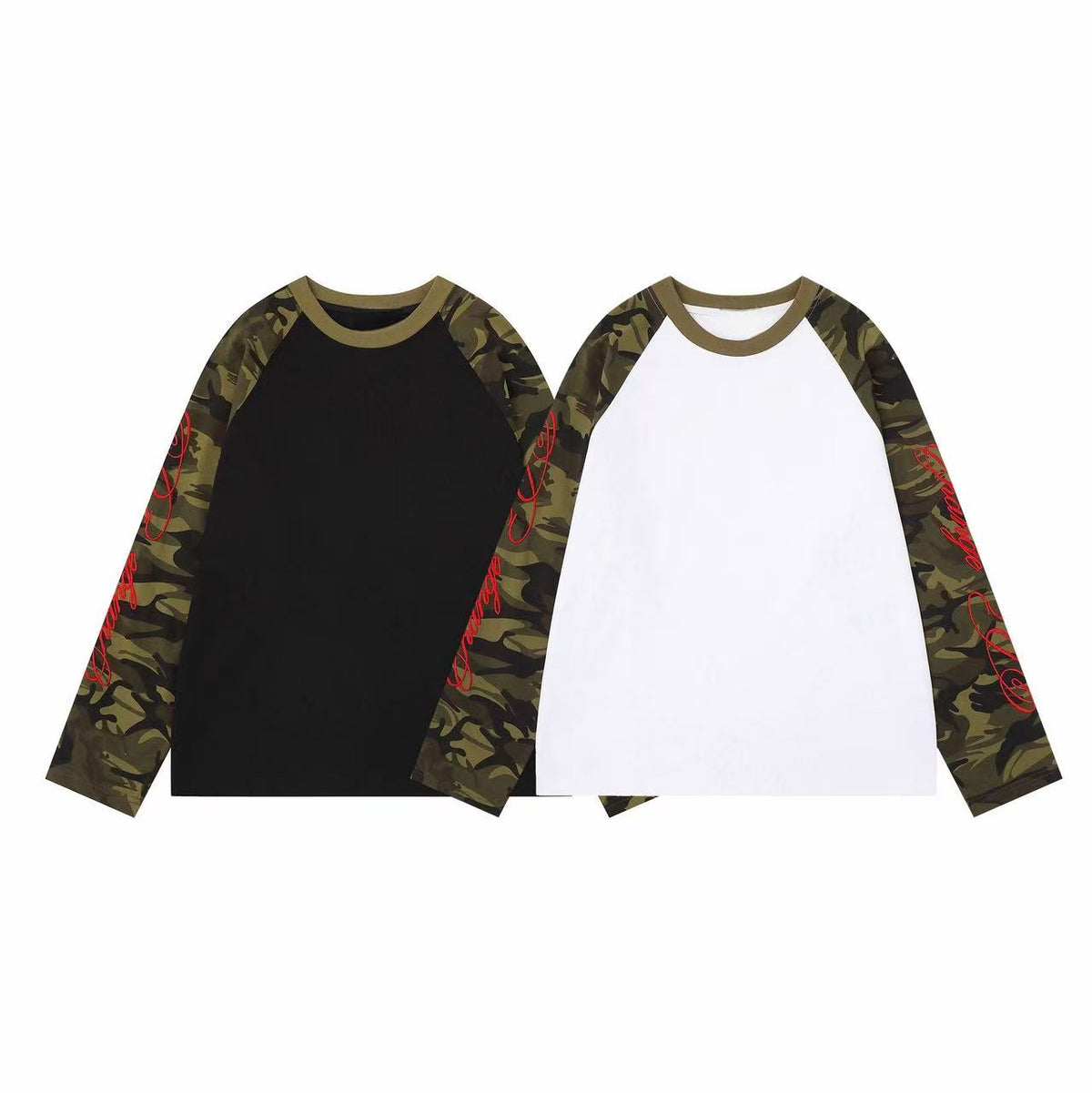 Madxmarx Camo Sleeve Raglan Long Sleeve Tee