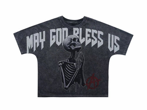Camiseta Estampada “Blessed Bones” da Madxmarx - M / Azul