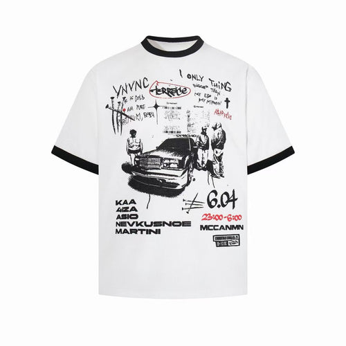 Madxmarx “Midnight Drive” Graphic Tee - M / White