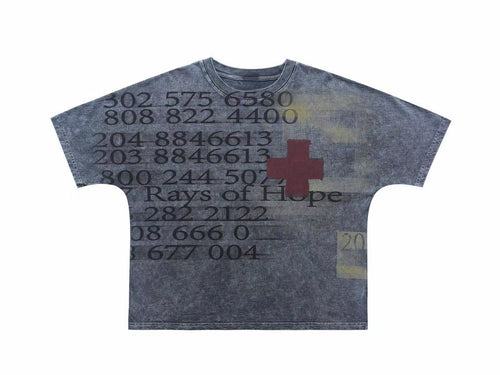 Madxmarx “Rays of Hope” Vintage Wash Tee - M / Blue