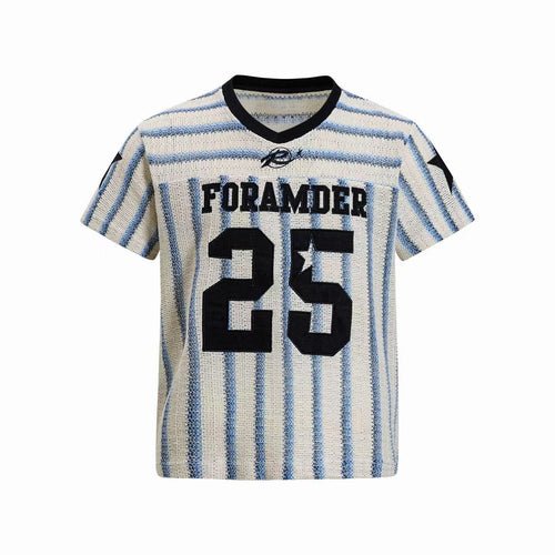 Camiseta de Tricô “Varsity Stripe” Madxmarx - M / Azul