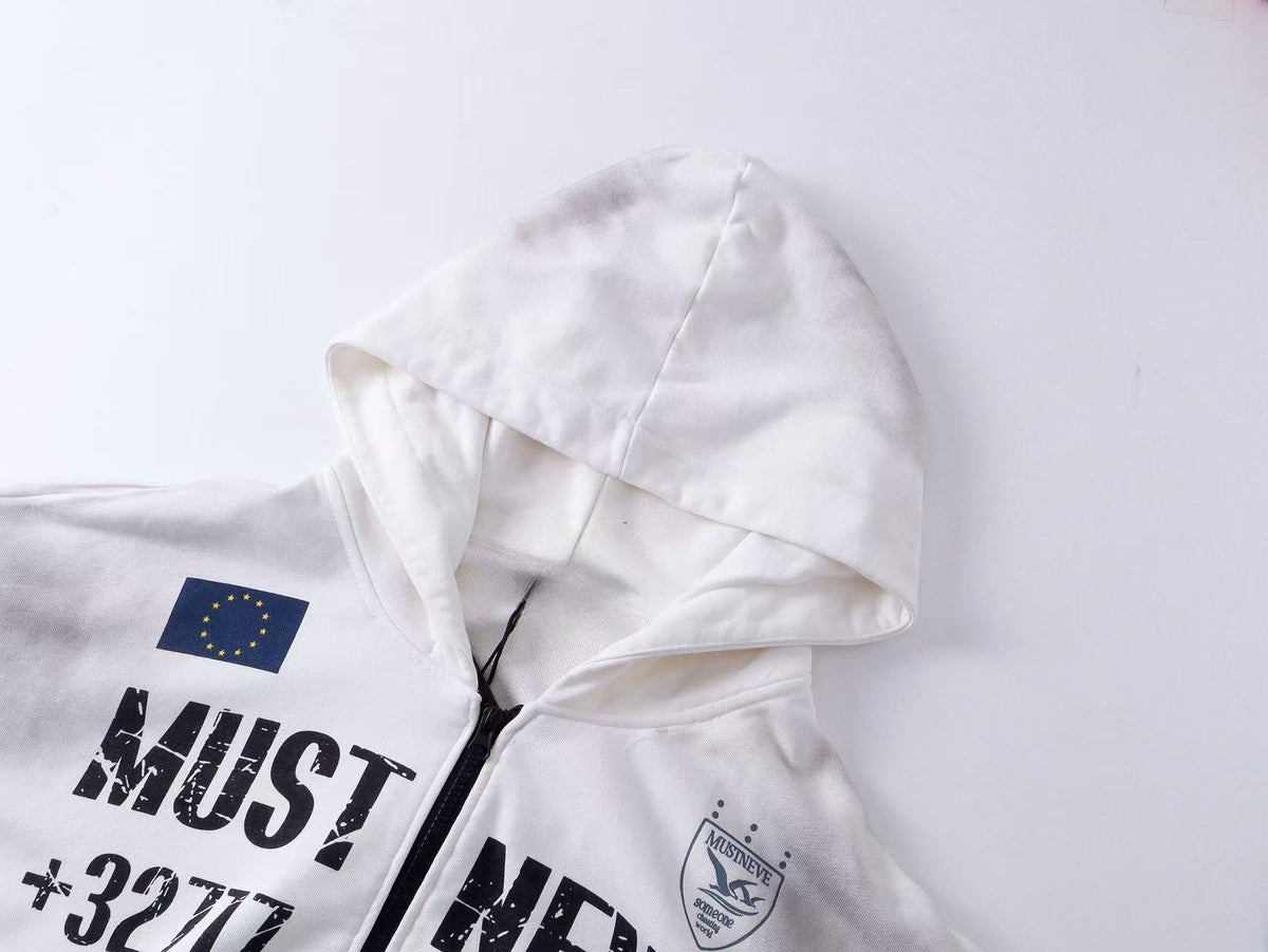 Madxmarx “Distressed Sport Zip Hoodie”