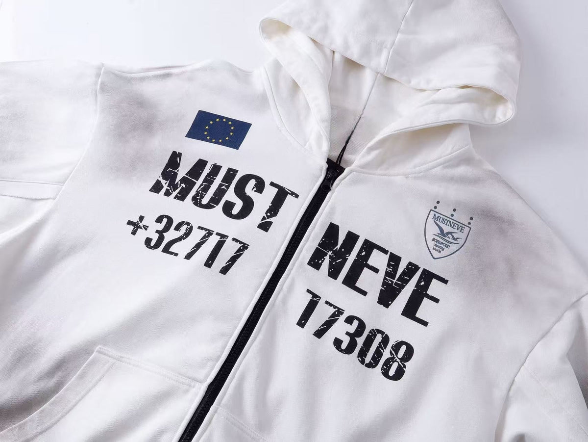 Madxmarx “Distressed Sport Zip Hoodie”