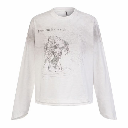 Madxmarx „Freedom Sketch Langarmshirt“ - S / Weiß