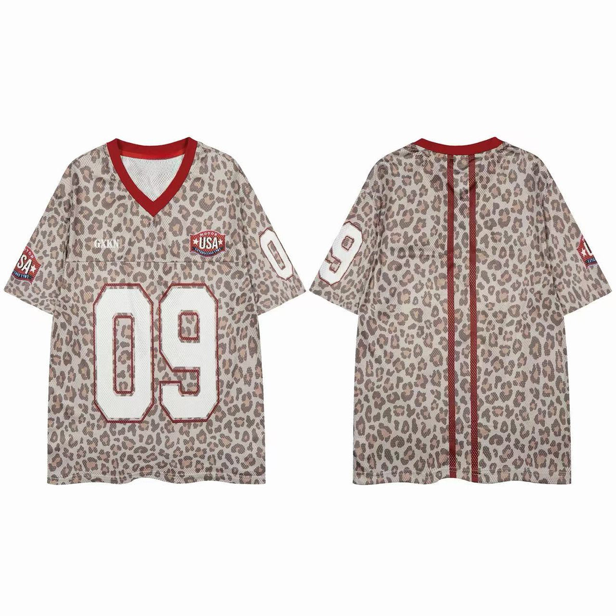 Madxmarx “Leopard Varsity Mesh Jersey”