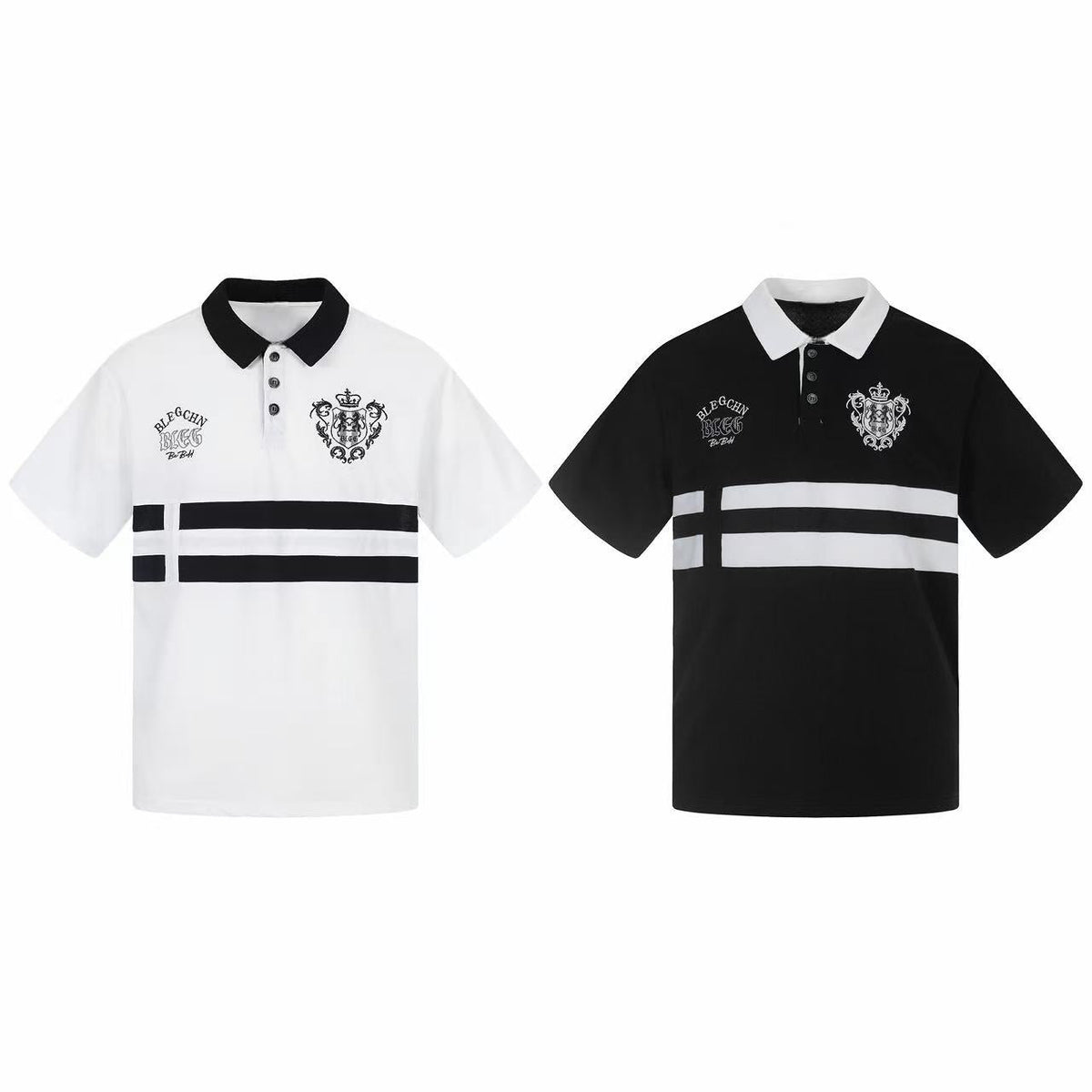 Madxmarx “Classic Stripe Crest Polo Tee”